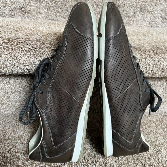 PRADA Men's Olive Casual Sports Leather Shoes - Picture 11 of 13